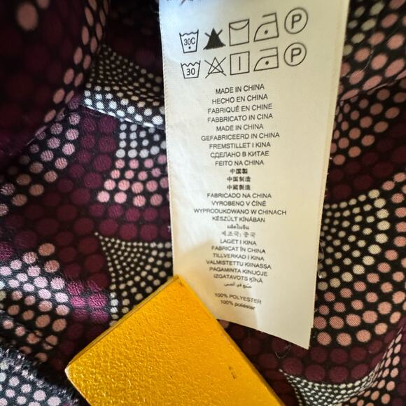 MICHAEL Michael Kors Blouse Women’s M Burgundy Purple Geometric Full Zip - Picture 7 of 12